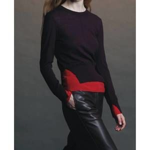 NEW SAINT ART myra layering sweater in tomato/burgundy
